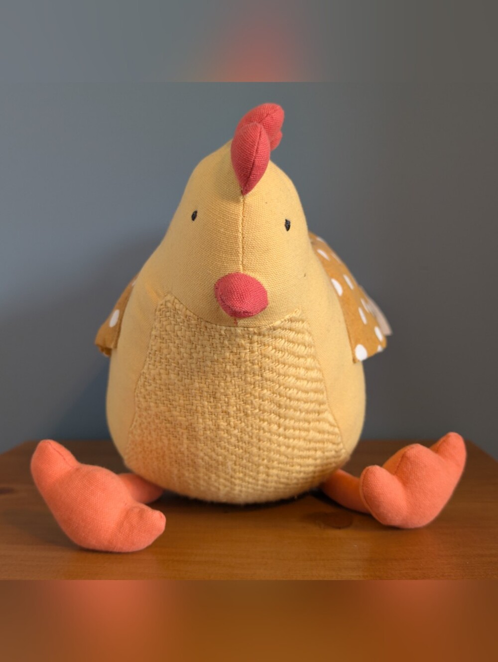 Pillowfort Decorative Spring Plush Pillow Chicken Easter Polk A Dots Yellow Knit